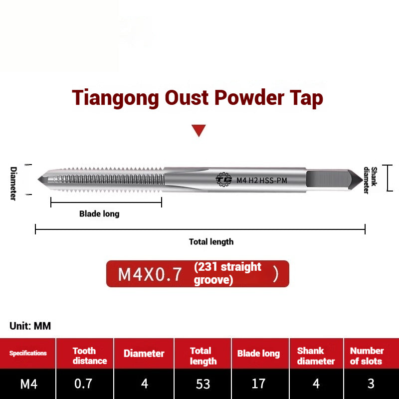 1097-Powder metallurgy machine taps stainless steel special taps straight groove spiral apex screw tip taps taps Shandong Denso Pricision Tools Co.,Ltd.